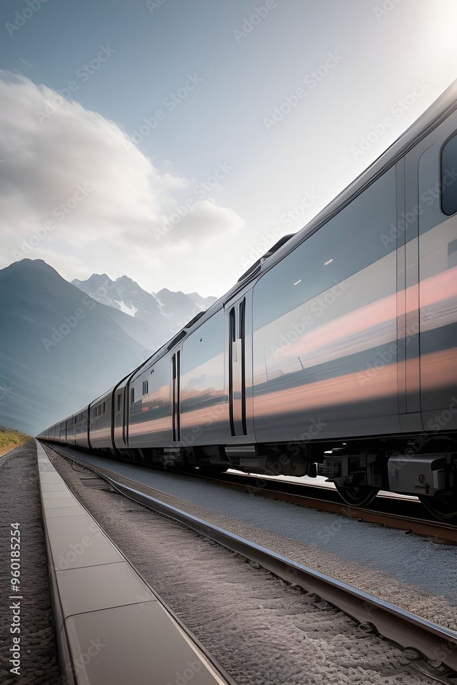 Obraz premium train on railway station