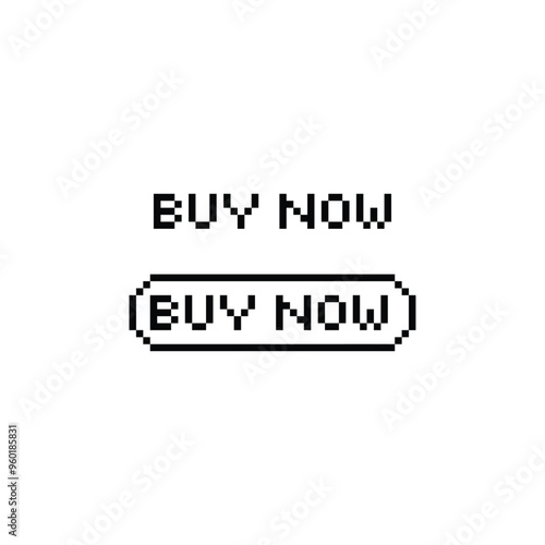 buy now red button 8 bit icon online shop Pixel art 8-bit for game