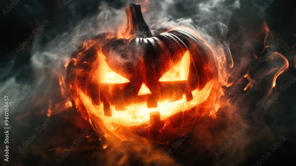 Spooky Jack o' Lantern with Smoky Glow Spooky Jack o' Lantern with Smoky Glow