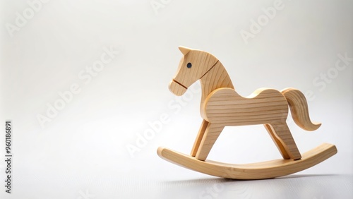 Wooden horse toy on a white background, toy, wooden, horse, vintage, retro, plaything, childhood, object, isolated