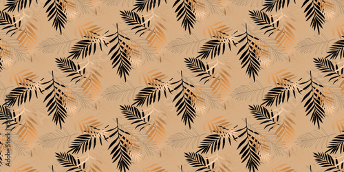 Creative conceptual images of abstract tree leaves, textures in a minimalistic style. Modern design templates for holidays, advertising, brand, bed linen. Ornament, seamless pattern, texture.
