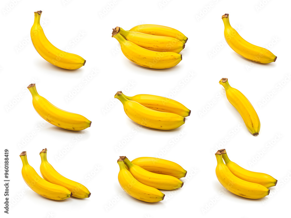 Banana Set Isolated on White Background with Full Depth of Field
Banana Set Isolated on White Background with Full Depth of Field