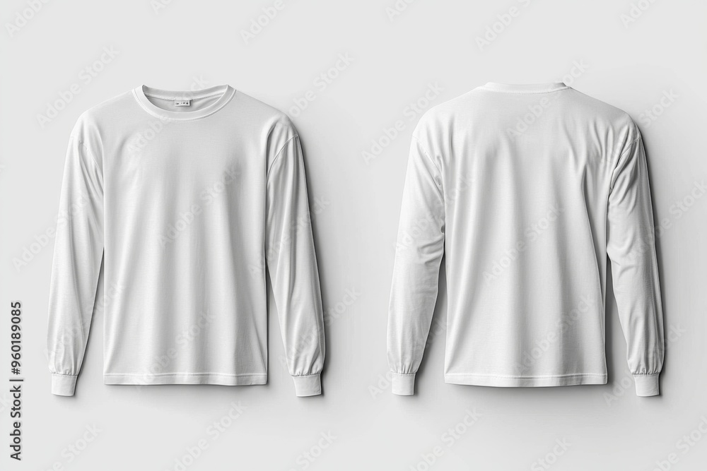 White Long Sleeve Tshirt Mockup Isolated created with Generative AI White Long Sleeve Tshirt Mockup Isolated created with Generative AI