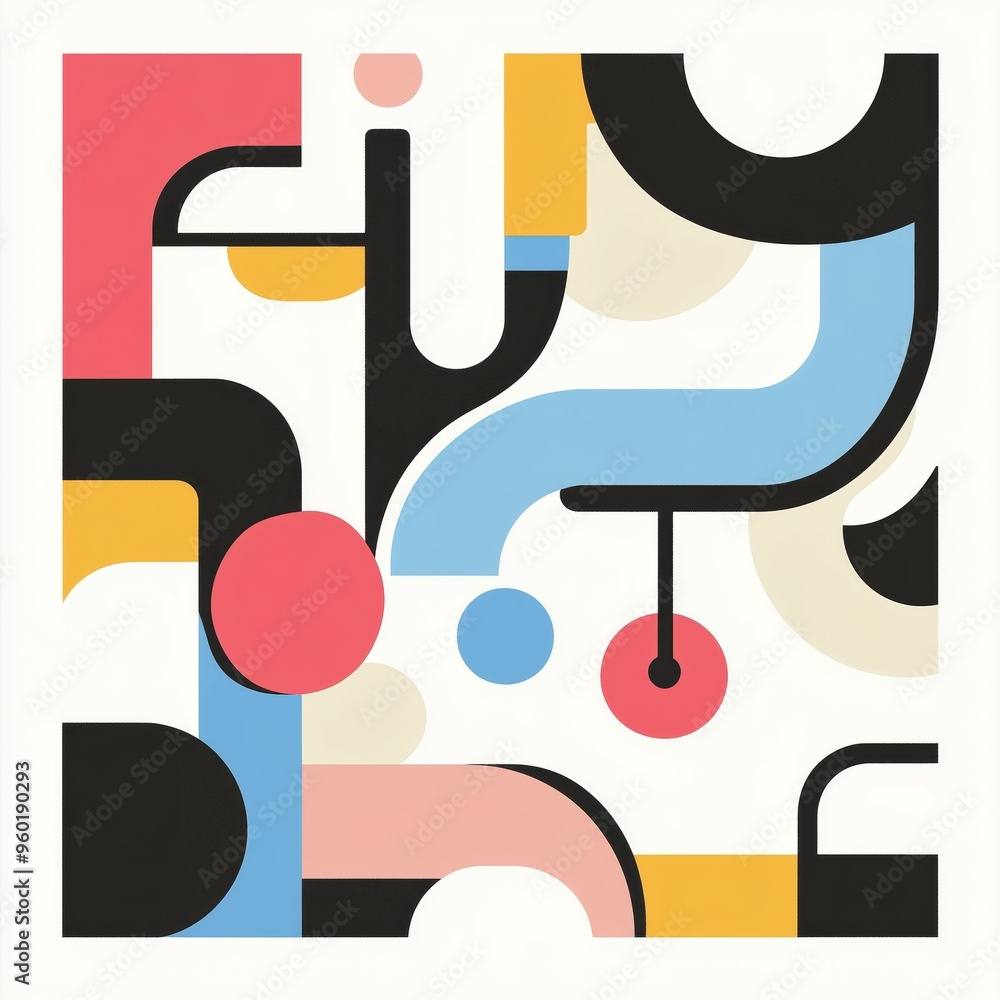 Abstract Geometric Shapes Pattern Design Background