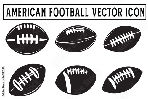 American football vector icon simple silhouette