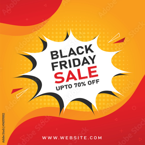 Black Friday sale social media post with discount offer details