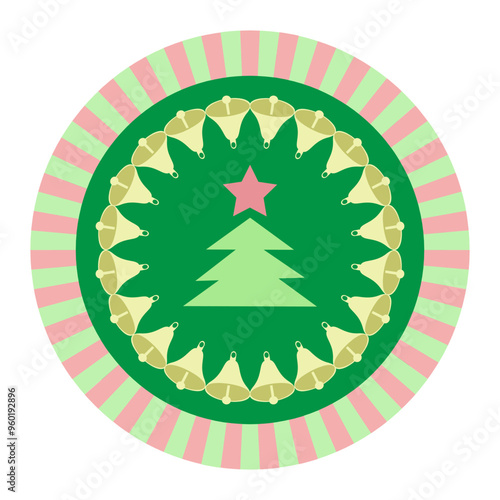 Vector Colorful illustration with Snowflake Icon on White Background.