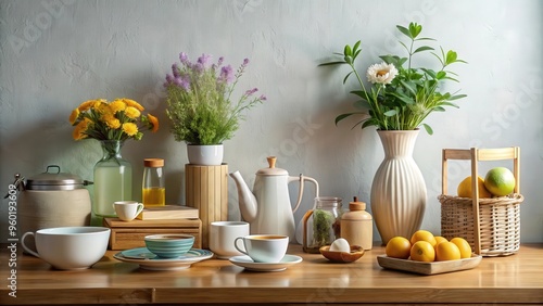 Wallpaper Mural A dynamic composition of everyday objects arranged in a harmonious interior still life setting Torontodigital.ca