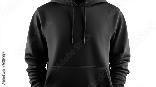 Black Hoodie Mockup - Front View