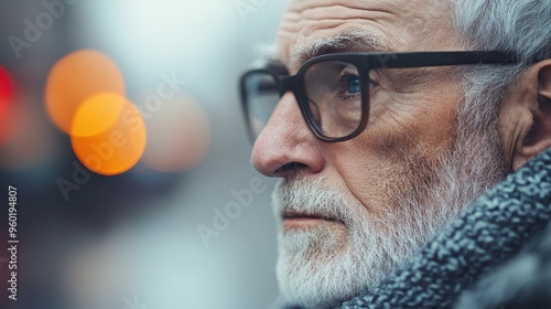 Two seniors share a warm, intimate moment outdoors during cool weather, symbolizing love, companionship, and the deep connections that withstand the test of time.