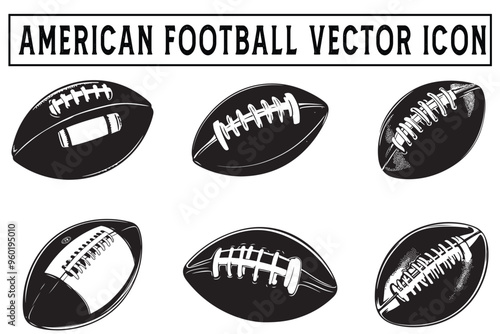 American football vector icon simple silhouette