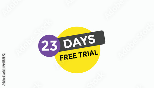 23 days free trial Countdown number banner templates. time icon. Vector Illustration 
