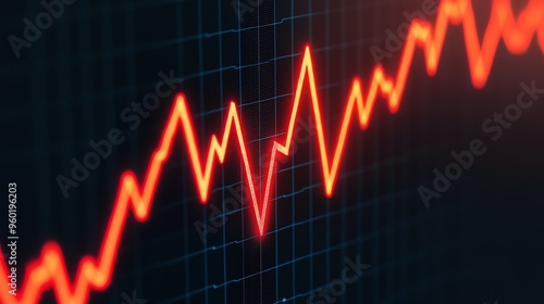 Financial market crash with graphs showing falling interest rates and economic decline