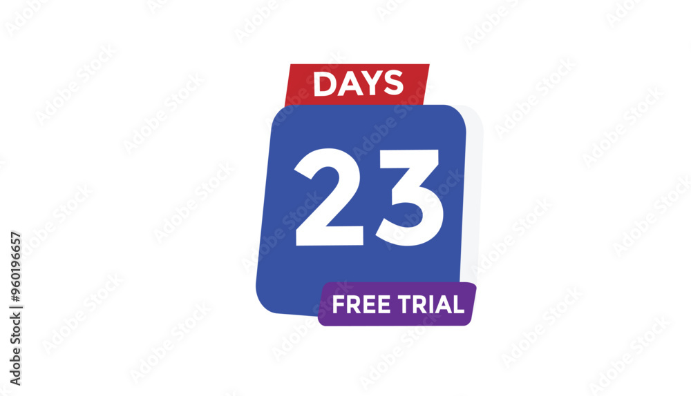 Fototapeta premium 23 days free trial Countdown number banner templates. time icon. Vector Illustration 