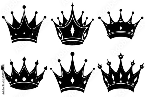 A set of black Crown silhouettes