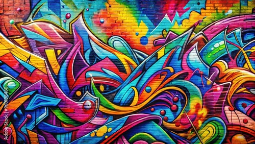 Colorful and vibrant graffiti drawings creating a dynamic background texture