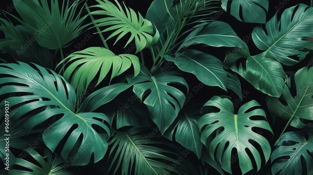 Fototapeta premium tropical foliage aesthetic background