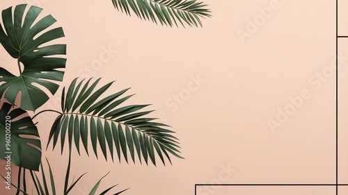 geometric botanical aesthetic background