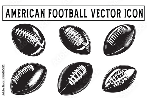 American football vector icon simple silhouette