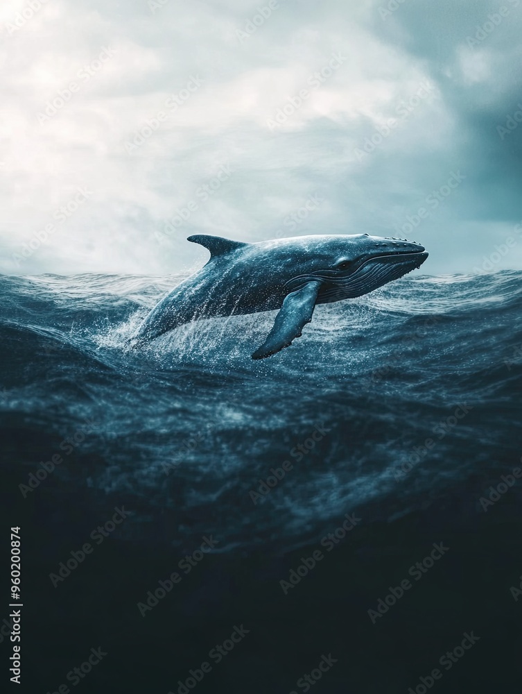 Fototapeta premium whale isolated on cute background