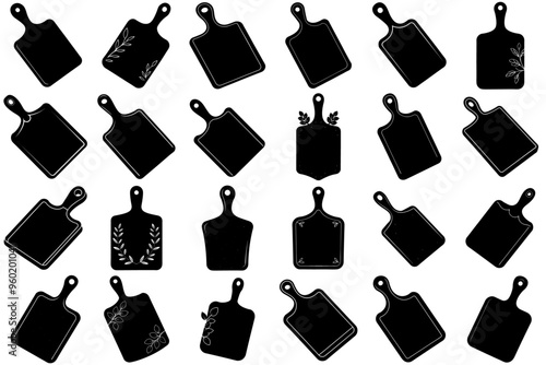 A set of black Cutting Board silhouettes