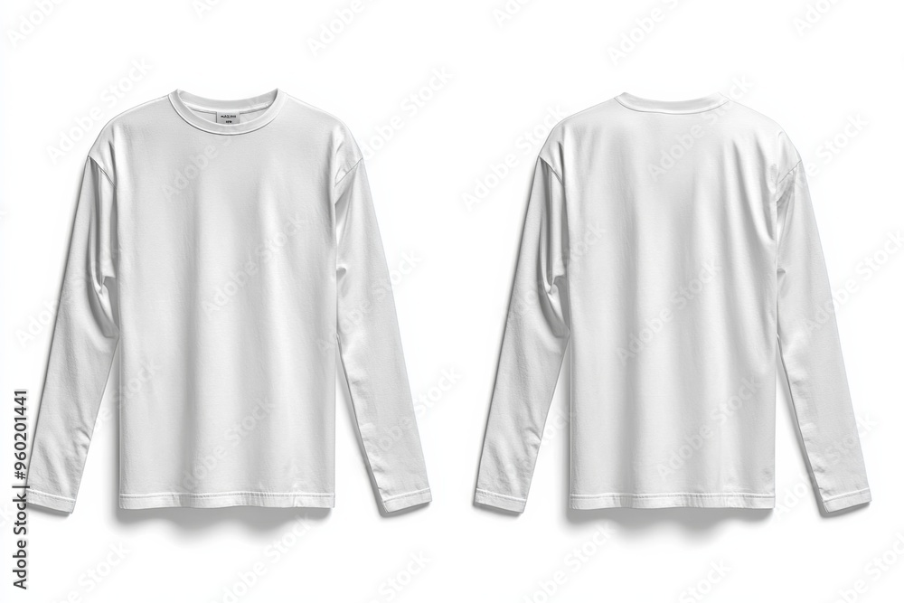 White Long Sleeve Tshirt Mockup Isolated created with Generative AI White Long Sleeve Tshirt Mockup Isolated created with Generative AI