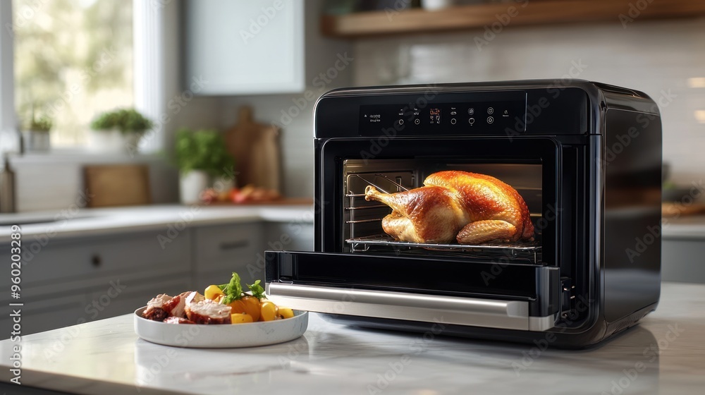 roasting chicken in the oven in the kitchen roasting chicken in the oven in the kitchen