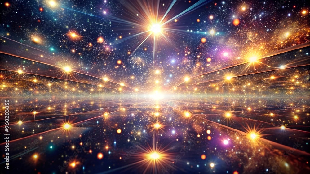 Obraz premium Cosmic Light Fragments with Soul Reflections. Perfect for: Memory Festivals, Cosmic Journeys