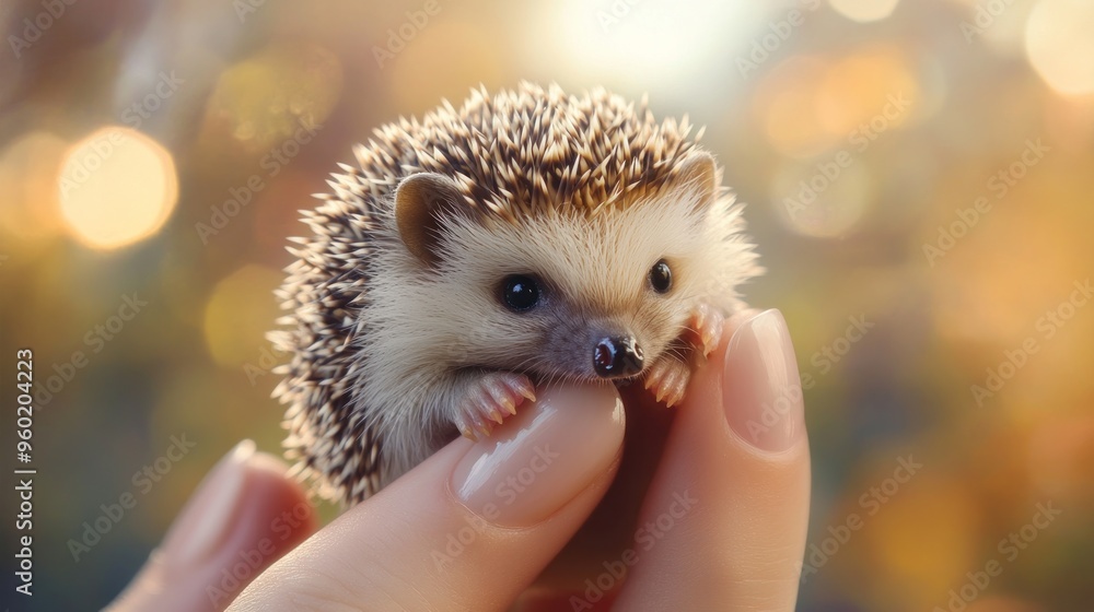 baby hedgehog delicately perched on the tip of a hand finger baby hedgehog delicately perched on the tip of a hand finger