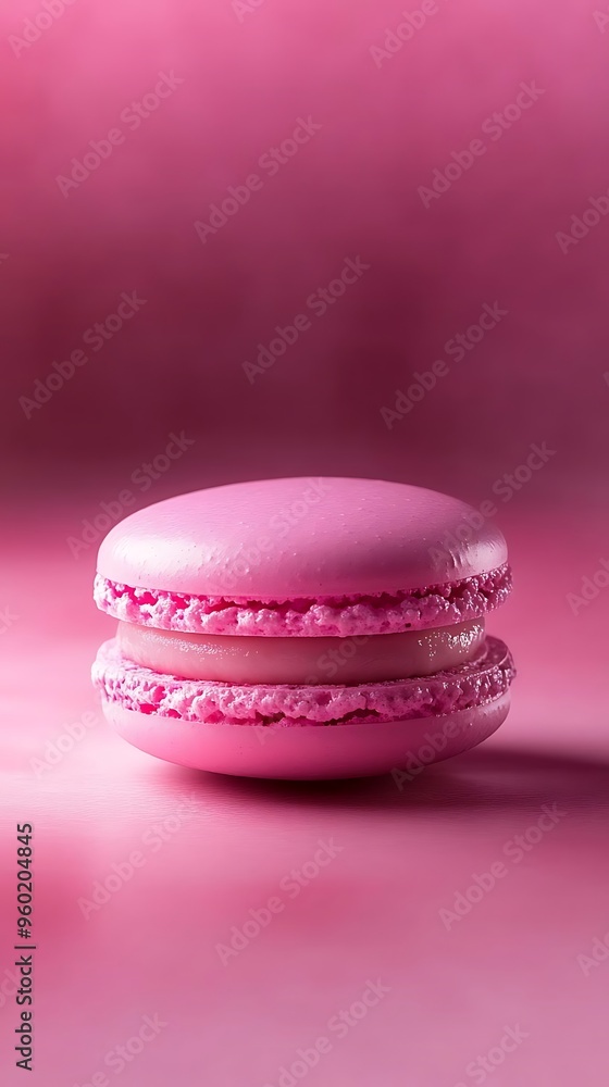 Pink Macaron Photo - Delicious Treat on a Pink Background Pink Macaron Photo - Delicious Treat on a Pink Background