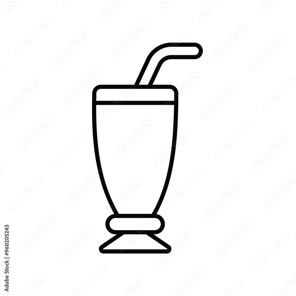 milk shake line icon with white background vector stock illustration milk shake line icon with white background vector stock illustration