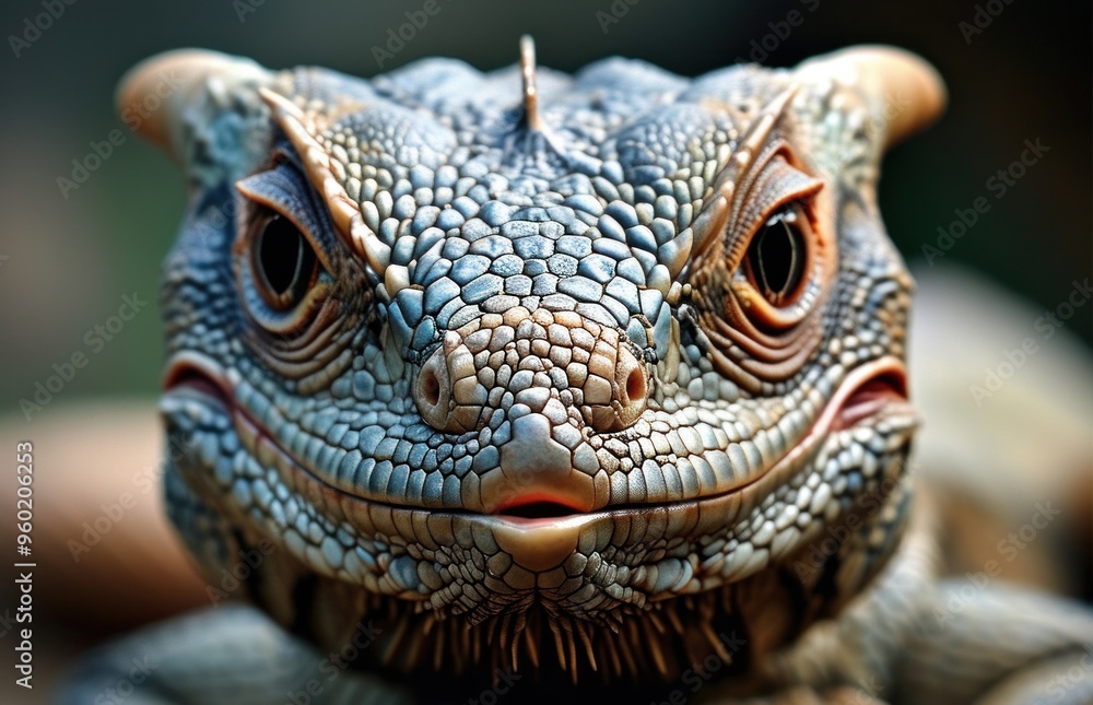 Close-up of a large-faced lizard Close-up of a large-faced lizard