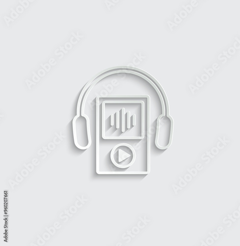 mp3 icon vector listen to music sign