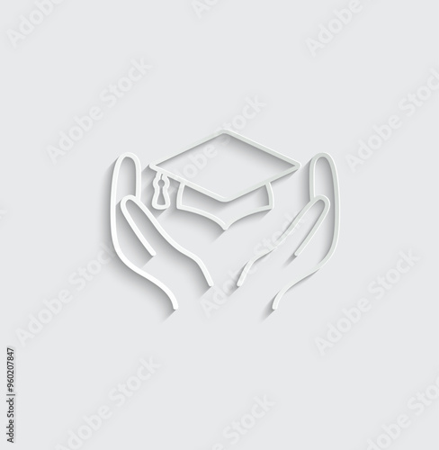 education icon vector Graduation cap sign 
