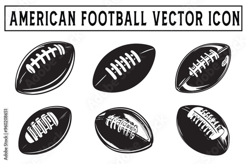 American football vector icon simple silhouette