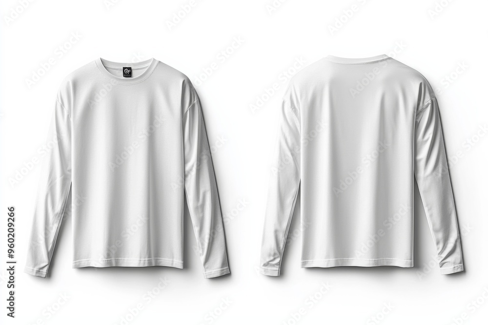 White Long Sleeve Tshirt Mockup Isolated created with Generative AI White Long Sleeve Tshirt Mockup Isolated created with Generative AI