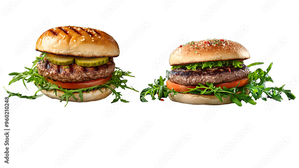 The Perfect Pair: Juicy grilled beef burgers, adorned with fresh toppings and nestled on artisan buns, await your appetite in this mouthwatering culinary snapshot. The Perfect Pair: Juicy grilled beef burgers, adorned with fresh toppings and nestled on artisan buns, await your appetite in this mouthwatering culinary snapshot.