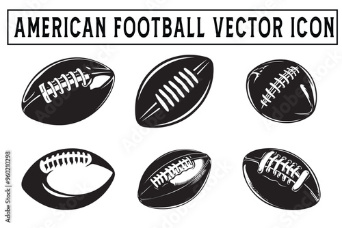 American football vector icon simple silhouette