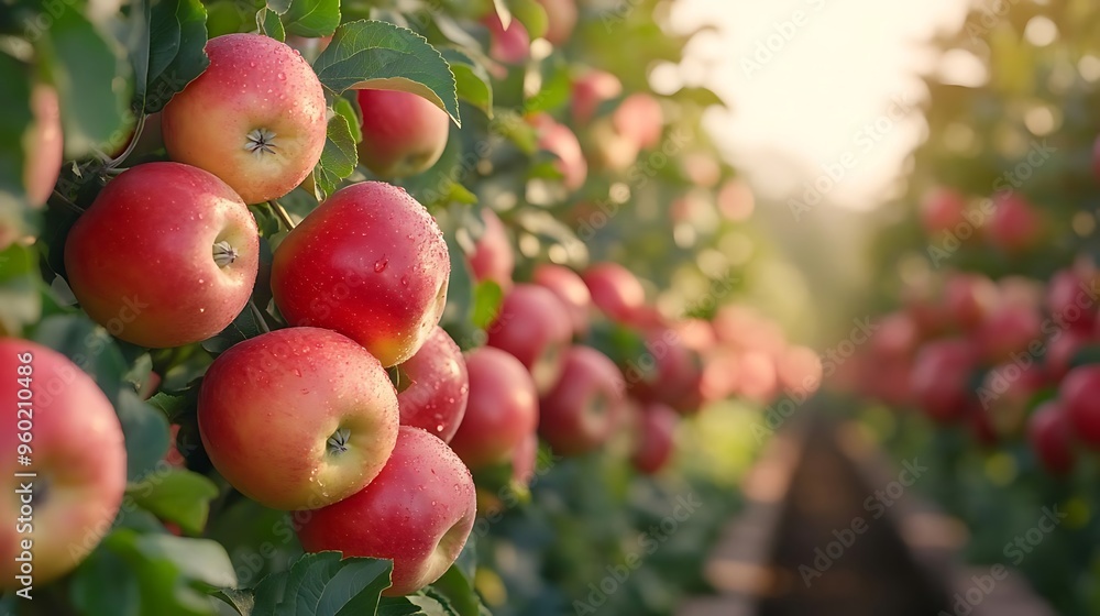 Red Apple Orchard Photo - Rows of Apple Trees, Ripe Apples, Harvest, Orchard, Sunlight, Red Apples, Fruit, Agriculture, Farm Red Apple Orchard Photo - Rows of Apple Trees, Ripe Apples, Harvest, Orchard, Sunlight, Red Apples, Fruit, Agriculture, Farm