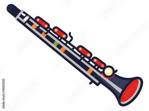 Bass Clarinet Icon on Transparent Background 
