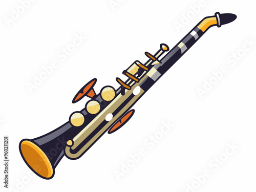 Bass Clarinet Icon on Transparent Background 
 photo