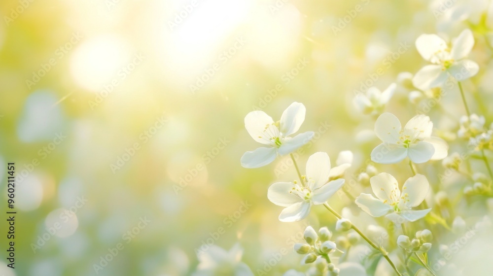 Delicate White Blossoms in Soft Sunlight Delicate White Blossoms in Soft Sunlight