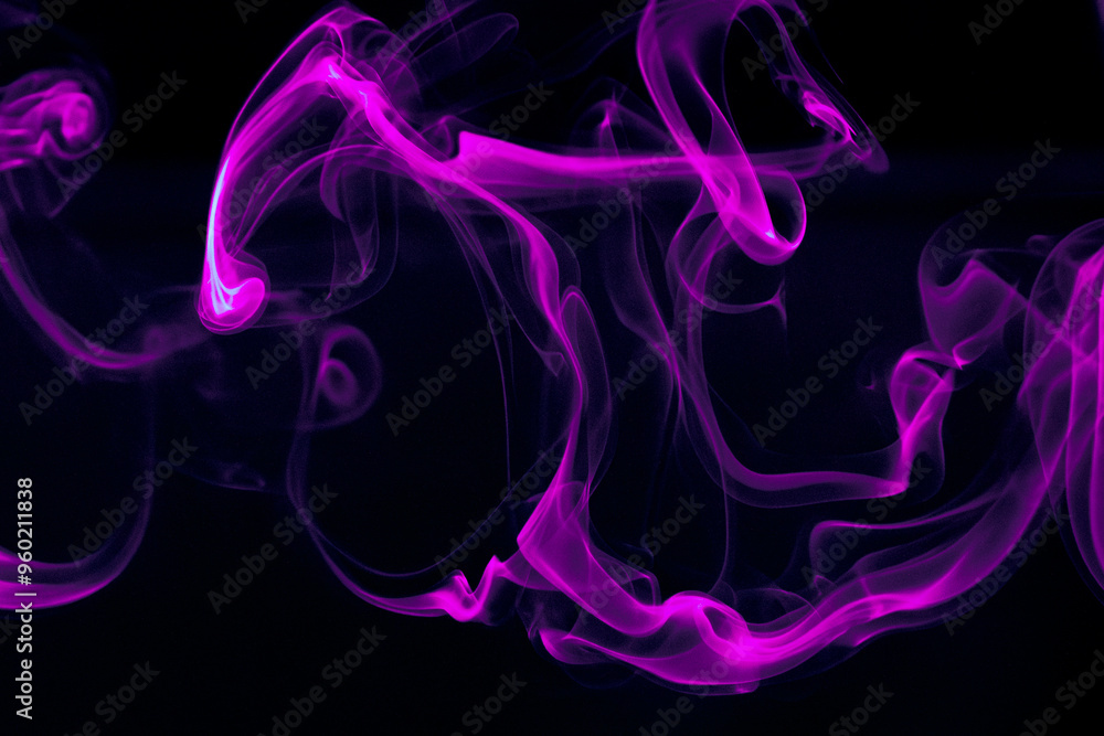 Illustration of pink beautiful smoke on the black background Illustration of pink beautiful smoke on the black background