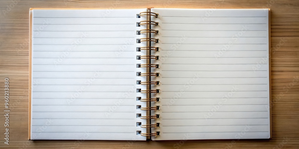 A close-up photo of a blank paper page in a notebook A close-up photo of a blank paper page in a notebook