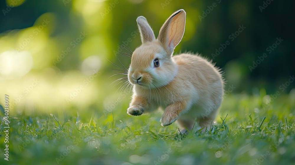 Lively baby rabbit sprinting through the yard, taking breaks to chew on grass. Fluffy and adorable, showcasing why these animals are cherished pets. Lively baby rabbit sprinting through the yard, taking breaks to chew on grass. Fluffy and adorable, showcasing why these animals are cherished pets.