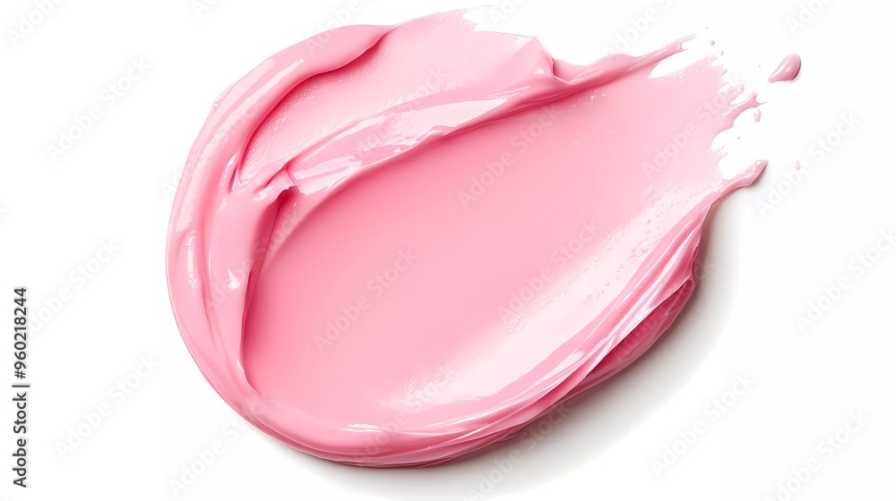 pink cosmetic face cream texture. Lotion stain isolated on white background. pink cosmetic face cream texture. Lotion stain isolated on white background.