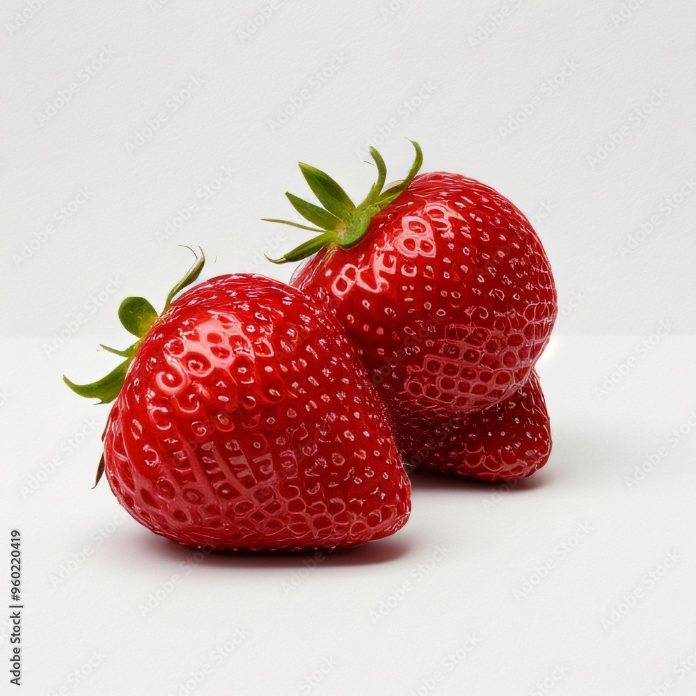 Fresh Strawberries on a Light Background