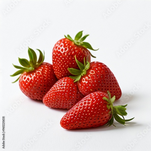 Fresh Strawberries on a Light Background