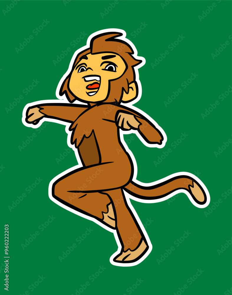 Doodle Sticker Illustration of a Kid Wearing Animal Costume Doodle Sticker Illustration of a Kid Wearing Animal Costume