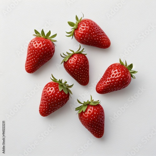 Fresh Strawberries on a Light Background